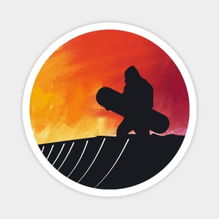 Bigfoot skateboard Sunset Magnet